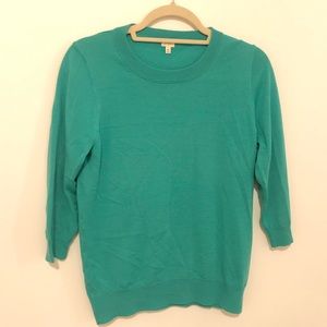 J. Crew Merino Charley Green Sweater Medium